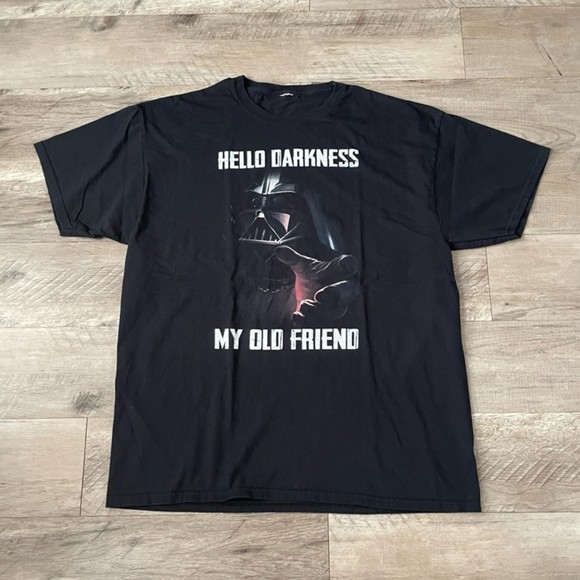 Darth Vader Hello Darkness My little Friend Graphic T-Shirt Size XL - Picture 1 of 3